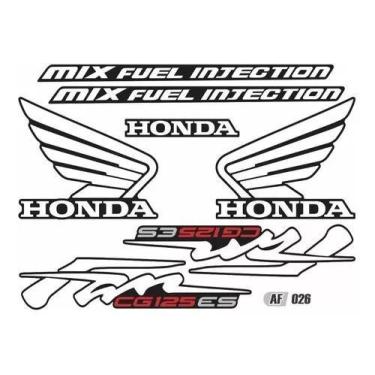 Imagem de Adesivo Kit Faixa Lateral Honda Cg Fan 125 Es Branco - Resitank