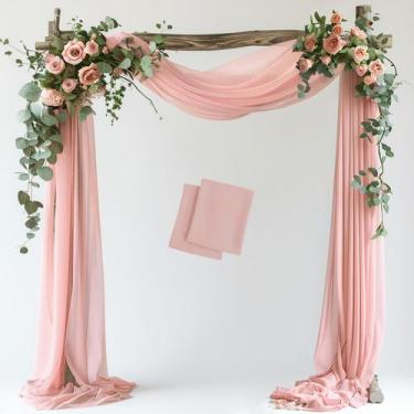 Imagem de Arco de Casamento Wokceer Blush - Tecido Drapeado (2 Painéis, 7,3m x 6