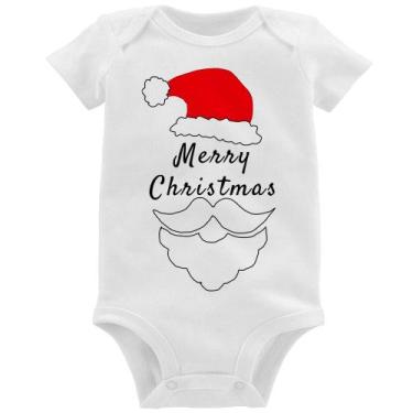 Imagem de Body Bebê Merry Christmas - Foca na Moda, Branco, P