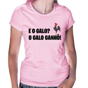 Imagem de Baby Look E o galo O galo ganhô! - Foca na Moda, Rosa bebê, M