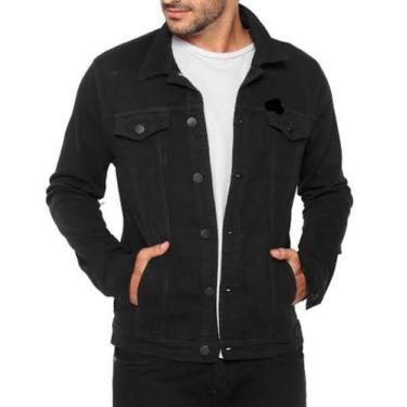 Imagem de Jaqueta Jeans Masculina Preto Premium Fit Alto Padrão - TLT Modas, Pre