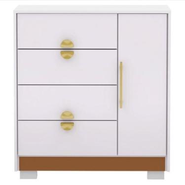Imagem de Comoda Sapateira 4 Gavetas 1P 93 cm 20033 Branco Camarim VLR - Milani 