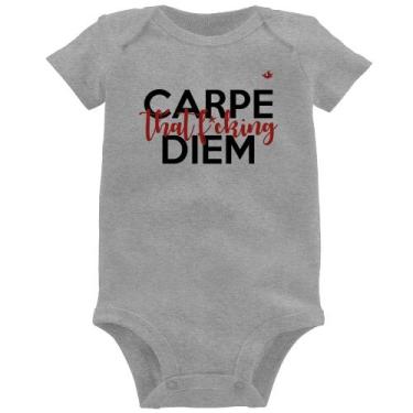 Imagem de Body Bebê Carpe that fucking Diem - Foca na Moda, Cinza, G