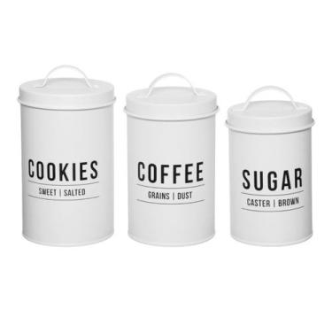 Imagem de Conjunto C/3 Potes Manhattan De Aço Biscoito Café Açúcar - Hauskraft, 