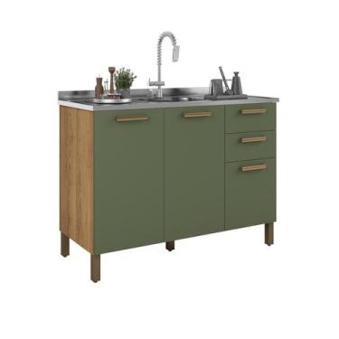 Imagem de Gabinete Gold Pia 158cm Armário Multiuso Balcão/Bancada 3 Portas 2 Gav