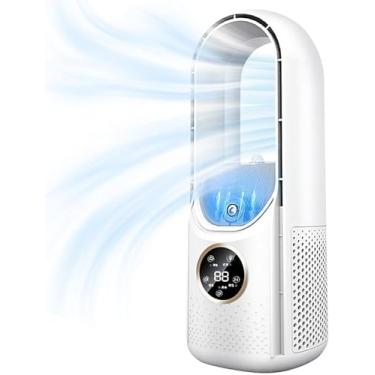 Imagem de Ventilador de ar condicionado portátil sem lâmina plug-in USB com ajuste de 6 velocidades, ventiladores de resfriamento de spray de temporização para casa