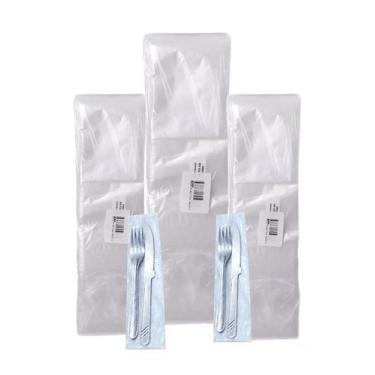 Imagem de 3000u Saquinho 6x23 Saco Plastico P/ Talher Geladinho 3pcts - Mplastic