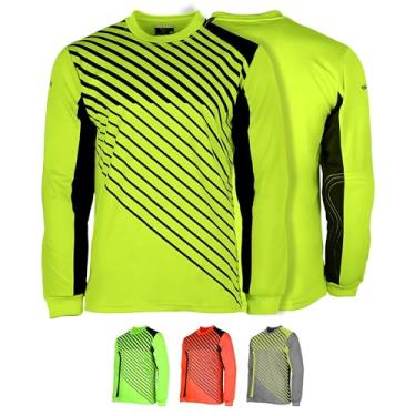 Imagem de Vizari Camiseta de goleiro de futebol adulto Arroyo para adultos | Camisa de goleiro de manga comprida com absorção de choque, Amarelo/preto, M
