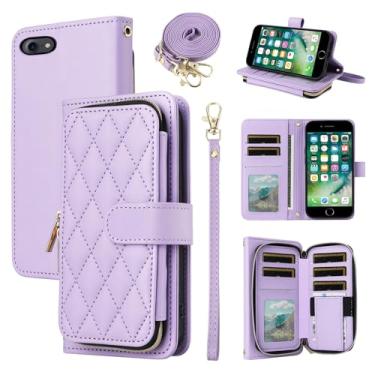 Imagem de Furiet Argyle Capa carteira para iPhone 7/8/SE 2020/2022 com alça de pulso alça de ombro slot para cartão capa de telefone para iPhone7 iPhone8 7s 8s i SE2020 SE2022 2/2nd/3/3ª geração SE2 SE3 7SE 8SE