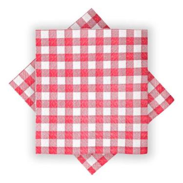Imagem de Guardanapo de Papel Xadrez Vermelho 30cm x 31cm -50 Unidades - Flip