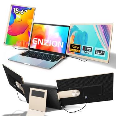 Imagem de Enzion Extensor De Tela Para Laptop, Monitor Portátil De 15,6" Atualizado, Extensor De Tela Tripla Para Laptop Fhd 1080P, Monitor Duplo Removível Para Laptops De 13" A 17", Plug & Play, Compatível