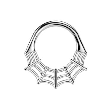 Imagem de Pierced Owl 16GA ASTM F-136 Anel Clicker Segmento Articulado Titânio Teia de Aranha Grau Implante, 10mm Diameter, Metal, Sem Pedra Preciosa