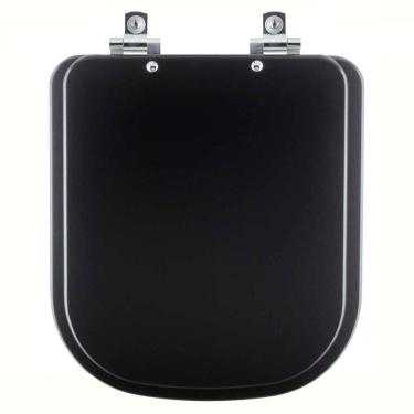 Imagem de Assento Sanitário com Amortecedor Quadra Preto Fosco para vaso Deca