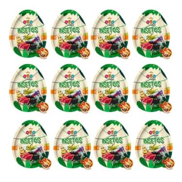 Imagem de Ovo surpresa insetos - kit c/ 12 UNIDADES - Chocolate napolitano