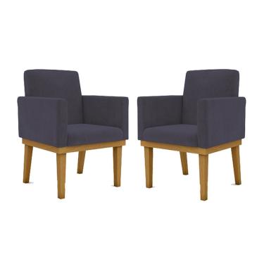 Imagem de Kit 02 Cadeiras C/Base Mesa/Estudos Poltrona cinza