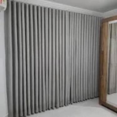 Imagem de Cortina Trilho Suiço Blackout Com Linho Cinza 5,40 X 2.90 - Bella Moda