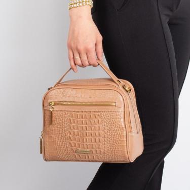 Imagem de Bolsa de mão em couro croco Lara Feminina-Feminino
