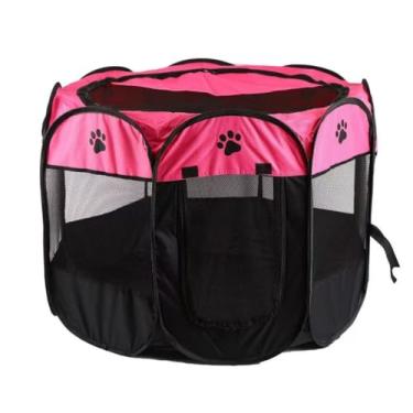 Imagem de Casinha de cachorro grande portátil dobrável para cachorros e gatos resistente (PINK,G - (112 CM))