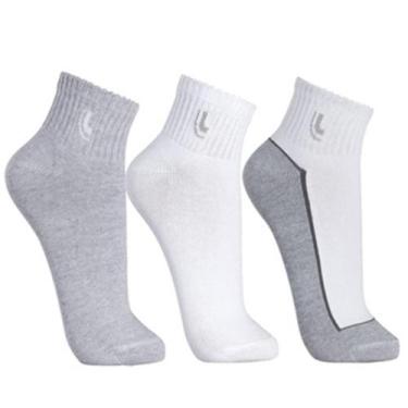 Imagem de Kit 3 Pares Meia Lupo 3223-089 Algodão Cano Curto Plus Size, 37-40, 90