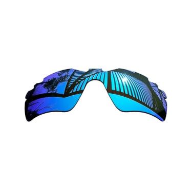 Imagem de MYCOURAG Lentes de reposição polarizadas com proteção UV para óculos de sol Oakley Radar Path - Azul gelo espelhado revestido polarizado