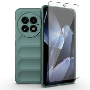 Imagem de Asuwish Capa de celular para OnePlus 13 5G com protetor de tela de vidro temperado e TPU macio, fina, à prova de choque, capa protetora de silicone acessórios One+ 1plus13 2025 mulheres, homens