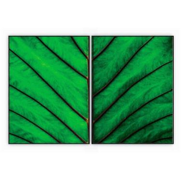 Imagem de Kit Com 2 Quadros Decorativos Florais Com Moldura Para Sala Quarto Escritório 92x1222 F...