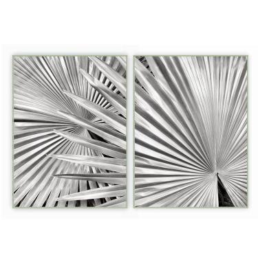 Imagem de Kit Com 2 Quadros Decorativos Florais Com Moldura Para Sala Quarto Escritório 62x822 Fl...