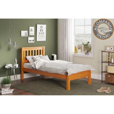 Imagem de Cama Solteiro 706LA Caramelo Acetinado Piratini + Colchão Gazin