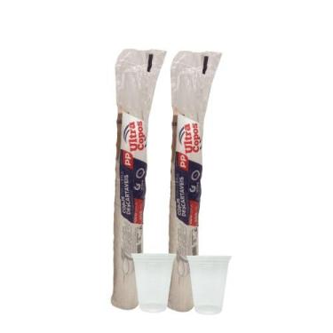 Imagem de 2 Pacotes de Copo de 300ml Transparente PP Ultra Copos Replast com 100