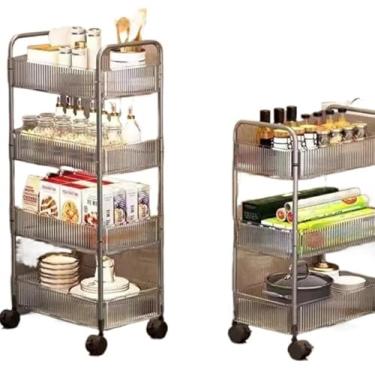 Imagem de Carrinho Organizador Com Rodinhas 3 Andares Acrílico Multiuso Para Casa Escritório(4 andare (20x32x88cm))