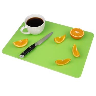 Imagem de Tábua de corte de vidro temperado para balcão de cozinha, tábua de corte de vidro com pés de borracha antiderrapante, pode ser lavada na lava-louças, fácil de limpar, resistente a arranhões, calor e