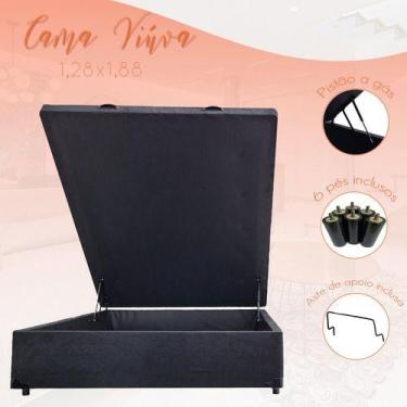 Imagem de Cama Viuva Box Baú 128x188 - So1clique, Cinza