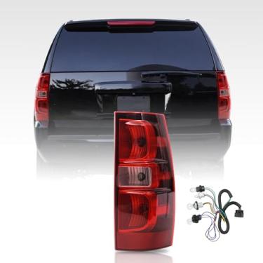 Imagem de Tektend Conjunto de luz traseira compatível com Chevy Suburban/Tahoe 2007-2014 estilo fábrica, lanternas traseiras de captação, lâmpadas de freio traseiro, substituição original, lado do passageiro