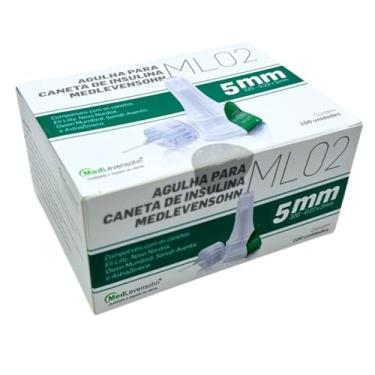 Imagem de Agulha para Caneta de Insulina 32G 5mm 0,23mm MedLevensohn – Estéril, Bisel Ultrafin Trifacetado, Conforto e Precisão, Compatível com Todas as Canetas, Caixa com 100 Unidades