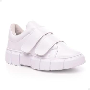 Imagem de Tênis Tenehi Branco Feminino Casual com 2 Velcros (branco, BR, Adulto, Numérico, 39)
