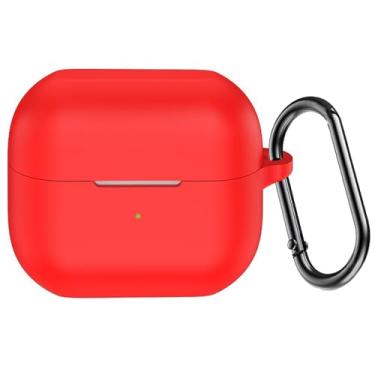 Imagem de USTIYA Capa para Samsung Galaxy Buds 3/Buds 3 Pro Silicone Cover Silico Case Absorção de Choque Espessamento (Vermelha)