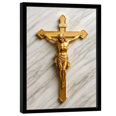 Imagem de Quadro Decorativo Jesus na Cruz Dourado