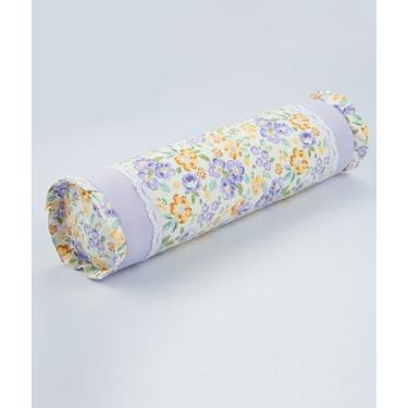 Imagem de Travesseiro de pescoço de trigo sarraceno para alívio da dor, travesseiro ergonômico para coluna cervical, ombro e costas, conforto ajustável para dormir, viajar, relaxar, com capa de almofada floral