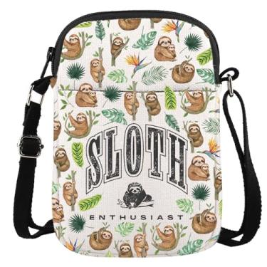 Imagem de Linda bolsa tiracolo para presente para amantes de animais, presente de zoológico para entusiastas de preguiça, Sloth Cr