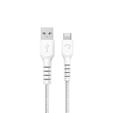 Imagem de AMET Cabo iPhone Lightning para USB, Certificado MFi, Carregamento 4× Mais Rápido, Nylon Trançado, Acompanha Organizador de cabo, 1,2 mts, Branco