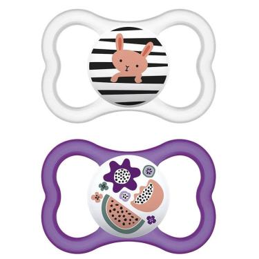 Imagem de Kit Com 2 Chupetas Supreme Bico de Silicone 16m+ Roxo - MAM 