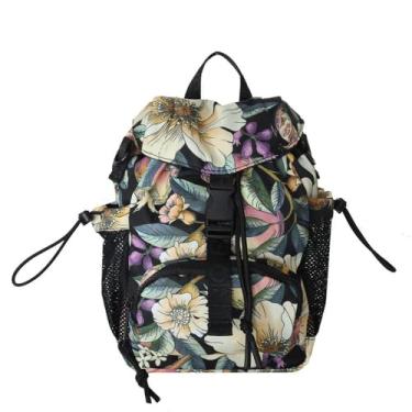 Imagem de Bolsa Pipoquinha Farm Romance Em Flor, Estampa Floral, Poliéster, 18 cm, 4L, Fecho com Cordão Ajustável