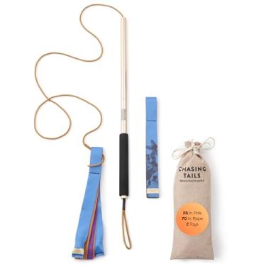 Imagem de Chasing Tails Vara de paquera para cães de raças grandes – Teaser de paquera para cães, equipamento de exercício de cães, vara de mola para cães, brinquedos de treinamento de cães, vara de paquera para cães grandes