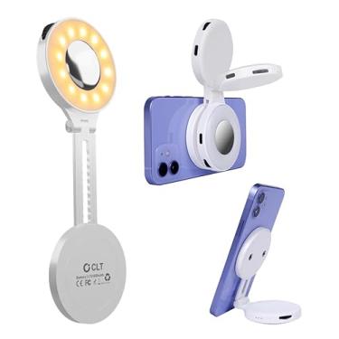 Imagem de Luz de LED magnética para selfie, portátil, com suporte de anel pegajoso para telefones, ideal para selfies, fotografia, vídeos TikTok, reuniões de zoom e videoconferências