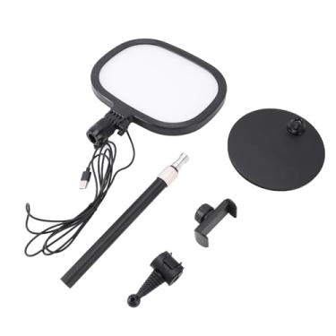 Imagem de Luz de Videoconferência 3 Em 1, Altura Ajustável, Opção de 3 Modos de Cores, Brilho de 10 Níveis, Iluminação Multifuncional Com Zoom para Computador