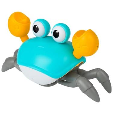 Imagem de Caranguejo Fujão Interativo com Luzes e Música – Brinquedo Educativo Infantil para Desenvolvimento Motor e Diversão (Azul)