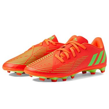 Imagem de adidas Tênis de futebol unissex infantil Edge.4 Predator Flexible Ground, Vermelho solar/verde solar/preto, 5.5 Big Kid