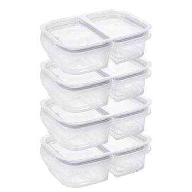 Imagem de Kit 4 Pote Hermético com 2 Divisórias 500ml Porta Frios Marmita Frutas