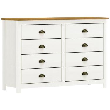 Imagem de Cômoda Para Quarto Closet 8 Gavetas Madeira Maciça Mazzaro F06 Branco Freijó - Lyam Decor