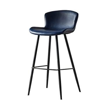 Imagem de Cadeira de bar moderna banco alto restaurante bar frente banco traseiro bar cadeira de bar lazer 75 cm bancos de bar ajustáveis (cor: E)